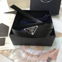 PRADA女士皮帶 普拉達經典塗琺瑯三角形腰帶  jjp2022