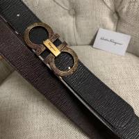 菲拉格慕男士皮帶 Ferragamo雙面牛皮紋理腰帶  jjp2057