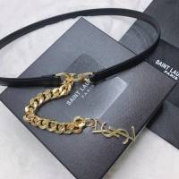 Saint Laurent女士皮帶 聖羅蘭YSL鏈條五金小牛皮腰帶  jjp2142
