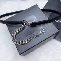 Saint Laurent女士皮帶 聖羅蘭YSL鏈條五金小牛皮腰帶  jjp2143