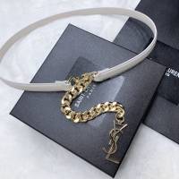 Saint Laurent女士皮帶 聖羅蘭YSL鏈條五金小牛皮腰帶  jjp2146