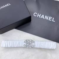 Chanel女士皮帶 香奈兒經典小羊皮鬆緊褲腰帶 香奈兒褶皺腰帶  jjp2151