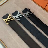 LV新款男士皮帶 路易威登Gancio五金腰帶  jjp2187