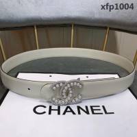 CHANEL香奈兒 18新款 CC珍珠水鑽扣 30MM精品光滑優雅皮帶 小紅書火爆款  xfp1004