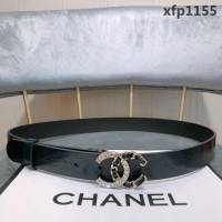 CHANEL香奈兒 18新款 zp同步 CC鏈條鑽扣 進口頭層皺山羊紋皮 時尚百搭款皮帶  xfp1155