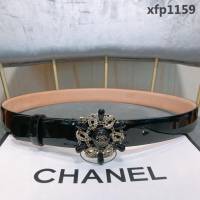 CHANEL香奈兒 原單質量 18新款 海軍風船舵滿鑽銅扣 樹膏底妖帶 女款皮帶 網紅熱銷款  xfp1159