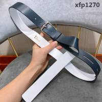 DIOR迪奧 19春秋pre collection經典針扣 走秀新品 情侶款 雙面頭層皮腰帶  xfp1270