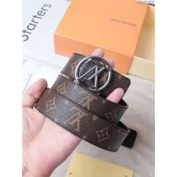 LV皮帶 經典LV腰帶系列 路易威登老花男士腰帶  xfp2105