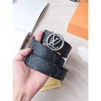 LV皮帶 經典LV腰帶系列 路易威登黑花男士腰帶  xfp2106