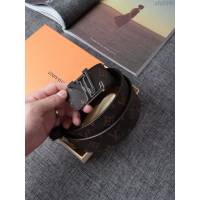 LV皮帶 經典LV腰帶系列 路易威登老花男士腰帶  xfp2108