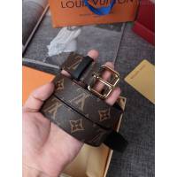 LV皮帶 經典LV腰帶系列 路易威登老花男士腰帶  xfp2115