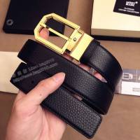 MONTBLANC皮帶 萬寶龍米蘭時裝周新款 專櫃原單 MONTBLANC男士牛皮腰帶  xfp2129