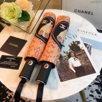 CHANEL香奈兒傘 維納斯的愛鳥 貓頭鷹圖案 全自動折疊晴雨傘   zm1020