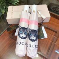 GUCCI古馳傘 超火 大眼貓自動傘 卡通貓咪圖案 防紫外線 防曬晴雨傘  zm1023