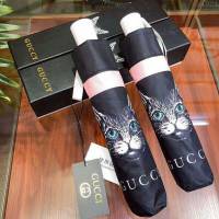 GUCCI古馳傘 超火 大眼貓自動傘 卡通貓咪圖案 防紫外線 防曬晴雨傘  zm1024