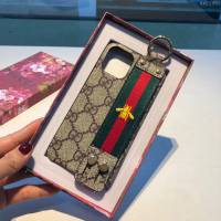 Gucci手機殼 Gucci手機套 蜜蜂刺繡款 Gucci古馳手腕帶手機殼  mmk1081