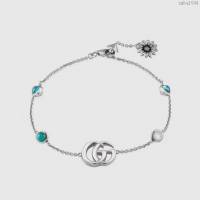 GUCCi飾品 古馳19年春夏新款 雙G花朵祖母綠手鏈 Gucci小雛菊女手鏈  zgbq1044