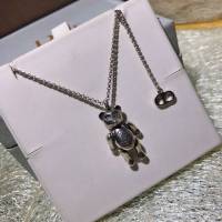DIOR飾品 DIOR19年新款 迪奧泰迪熊水晶古銀時尚項鏈  zgbq1146