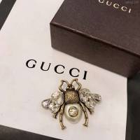 GUCCi飾品 古馳胸花 Gucci珍珠蜜蜂白鑽 彩釉工藝胸針  zgbq1182