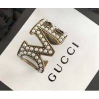 GUCCi飾品 古馳Love珍珠手鐲 Gucci施華洛淺色半邊珍珠手鐲  zgbq1189