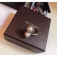 GUCCi飾品 古馳女戒指 Gucci時尚 柳丁珍珠 開口戒指  zgbq1203
