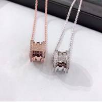 Bvlgari飾品 寶格麗經典邊鑽彈簧項鏈  zgbq3014