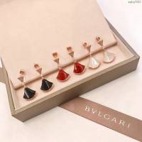 Bvlgari飾品 寶格麗diva系列 925純銀 扇形裙子鑽耳釘  zgbq3022