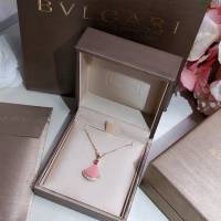 Bvlgari飾品 寶格麗s925純銀材質粉色小裙子項鏈  zgbq3027