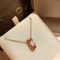 Bvlgari飾品 寶格麗蛇系列 s925純銀材質真空電鍍18k玫瑰金 紅瑪瑙項鏈  zgbq3078