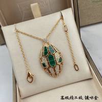 Bvlgari飾品 寶格麗天然孔雀石蛇項鏈  zgbq3127