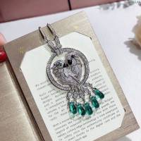 Bvlgari飾品 寶格麗彩鑽流蘇鸚鵡項鏈 鑲鑽奢華項鏈  zgbq3144