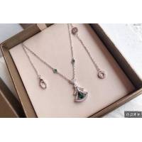 Bvlgari飾品 寶格麗Diva系列新款綠寶石裙子項鏈 s925純銀材質  zgbq3202