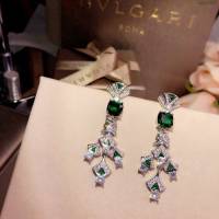 Bvlgari飾品 寶格麗彩鑽流蘇裙子鑲鑽耳環 耳釘  zgbq3227