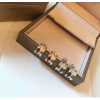 Bvlgari飾品 寶格麗ZERO1系列小蠻腰波浪鏤空排鑽耳釘   zgbq3252