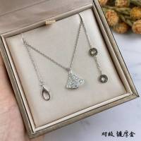 Bvlgari飾品 寶格麗經典diva系列 滿鑽扇形小裙子項鏈  zgbq3273