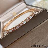 Bvlgari飾品 寶格麗V金鍍咪金 天然白貝母 寶格麗貝殼蛇手鐲  zgbq3303