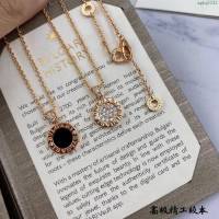 Bvlgari飾品 寶格麗雙面轉動大號圓餅紐扣項鏈  zgbq3332
