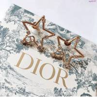 Dior飾品 迪奧經典熱銷款五角星吊水鑽cd耳釘  zgd1107