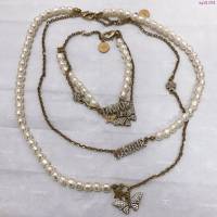 Dior飾品 迪奧經典熱銷款蜜蜂字母手鏈項鏈套裝  zgd1154