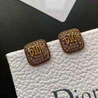 Dior飾品 迪奧經典熱銷款滿鑽方形Dior字母耳釘耳環  zgd1449