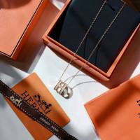 Hermes首飾品 愛馬仕H白色琺瑯項鏈 Hermess925純銀女項鏈  zgh1514