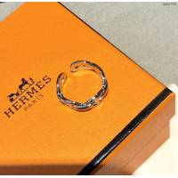 Hermes首飾品 愛馬仕高端925純銀女戒指 Hermes豬鼻開口戒指  zgh1515