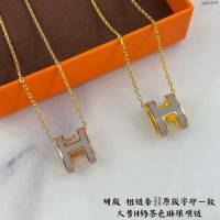 Hermes首飾品 愛馬仕奶茶色H琳琅大號項鏈 Hermes對版粗鏈條女士項鏈  zgh1528