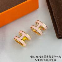 Hermes首飾品 愛馬仕粉色H琳琅大號項鏈 Hermes對版粗鏈條女士項鏈  zgh1531