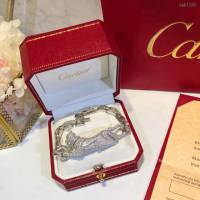 Cartier首飾 卡地亞925 精工滿鑽霸氣豹手鏈 Panthère de Cartier豹子手鏈  zgk1365