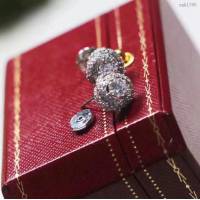 Cartier首飾 卡地亞鑽石耳環 925純銀鍍金 Trinity De耳釘  zgk1396