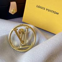 Louis Vuitton純銀飾品 路易威登字母光面胸針 LV字母圓環胸花胸針  zglv2155