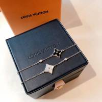 Louis Vuitton純銀飾品 路易威登四葉草瑪瑙貝母手鏈 LV單花單鑽手鏈  zglv2170