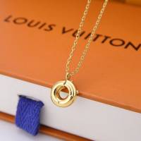Louis Vuitton新款飾品 路易威登字母O項鏈 LV簡約字母金色鎖骨鏈  zglv2183