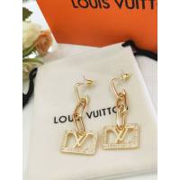 Louis Vuitton新款飾品 路易威登微鑲晶鑽流蘇logo字母耳釘 LV雙環字母滿鑽耳環耳吊  zglv2239